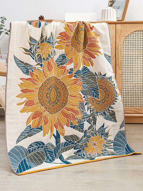 Badetuch aus 100 % Sonnenblumen-Jacquard-Baumwolle