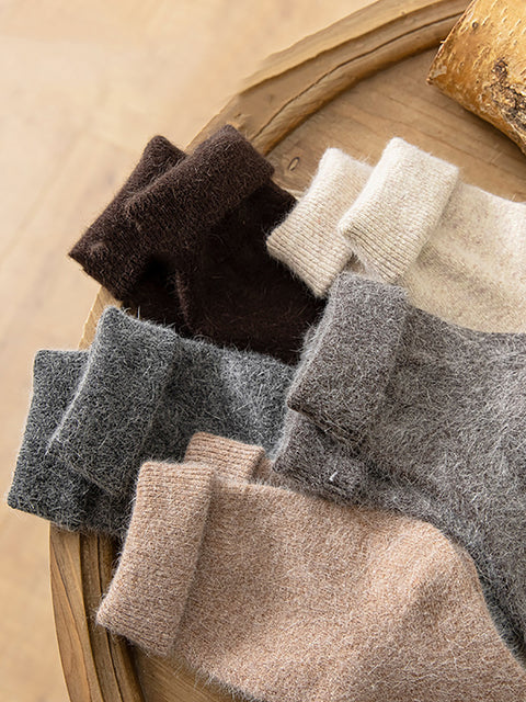 4 Paar warme Damen-Wollsocken für den Winter