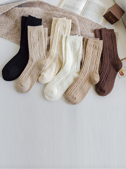 6 Paar Damen-Wintersocken aus fester Wolle