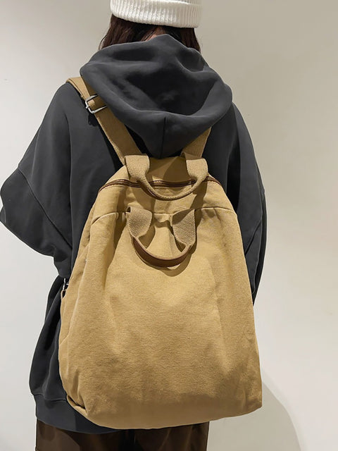 Damen Sommer Casual Solid Canvas Großraum Rucksack