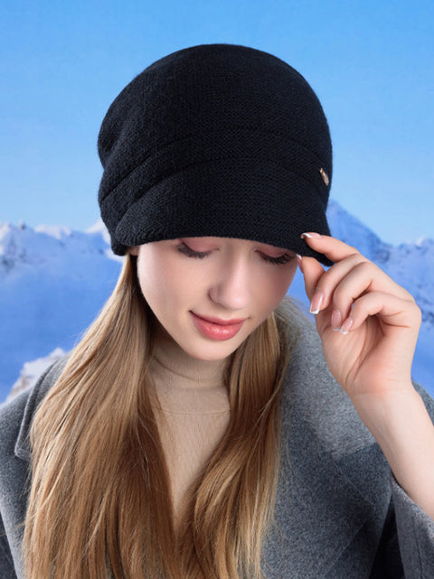 Women Winter Solid Warm Knit Hat