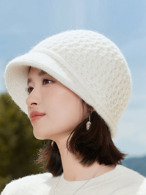 Women Casual Pure Color Knit Hat