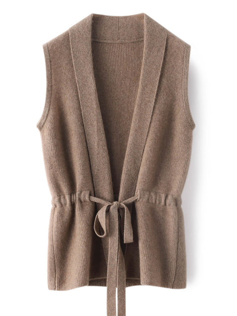 Women Casual Autumn Wool Strap V-Neck Knit Vest