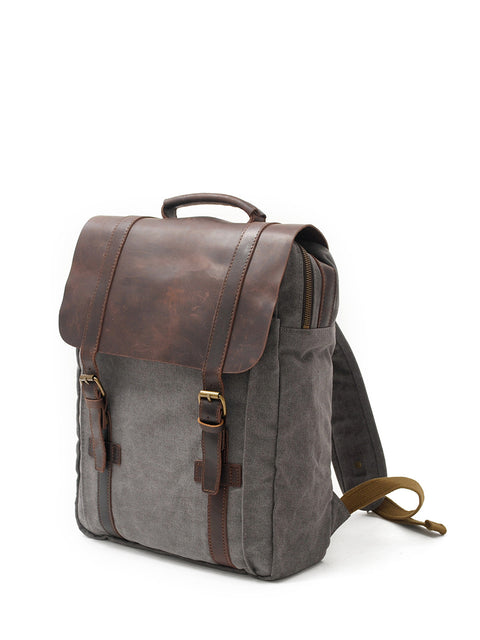 Retro Large Capacity Canvas Leather Backpack