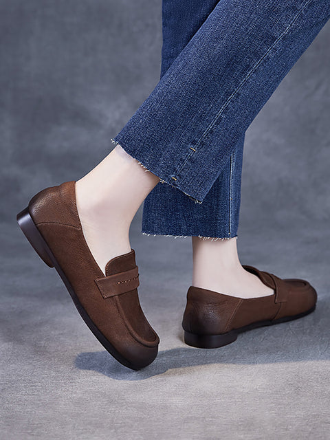 Damen Frühling Casual Echtleder Niedrigen Absatz Schuhe