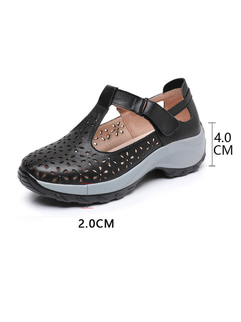 Damen Sommerschuhe aus massivem Leder mit Cut-Outs