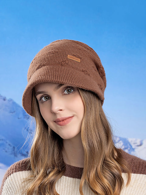 Warme Wintermütze aus Strick für Damen