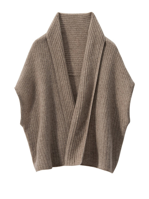 Damen-Cardigan mit festem, lässigem Kaschmir-Strickschal