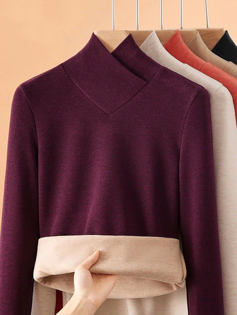 Women Autumn Casual Wool Thick V-Neck Sweater