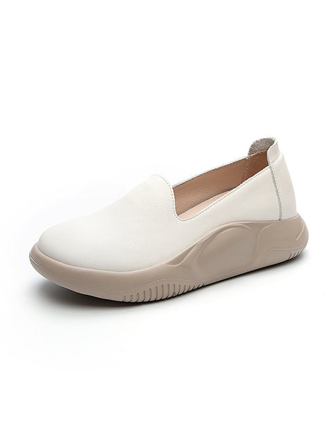 Damen Sommer Casual Echtleder Plateauschuhe