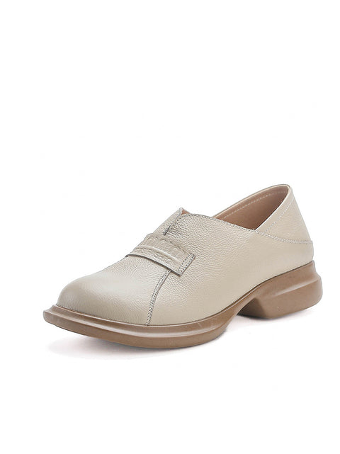 Damen Vintage Schuhe aus echtem Leder mit mittelhohem Absatz