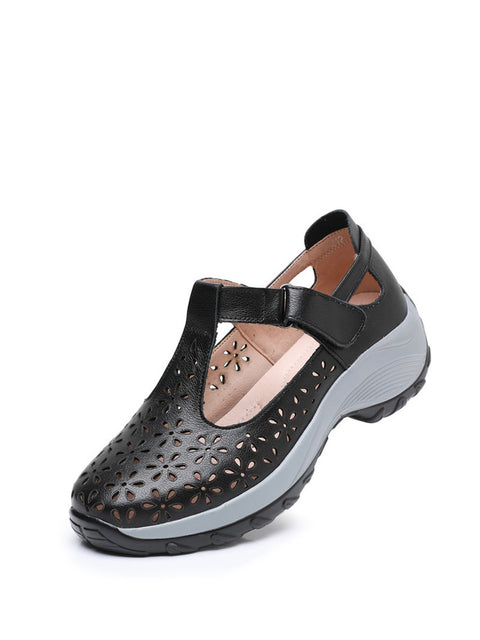 Damen Sommerschuhe aus massivem Leder mit Cut-Outs