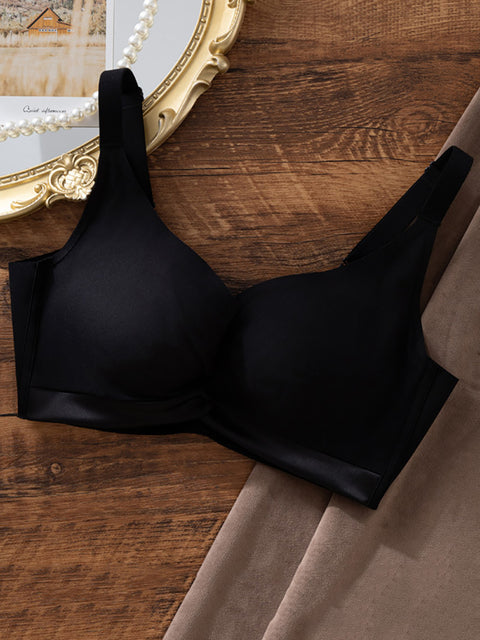 Lässiger nahtloser Satin-BH in reiner Farbe für Damen