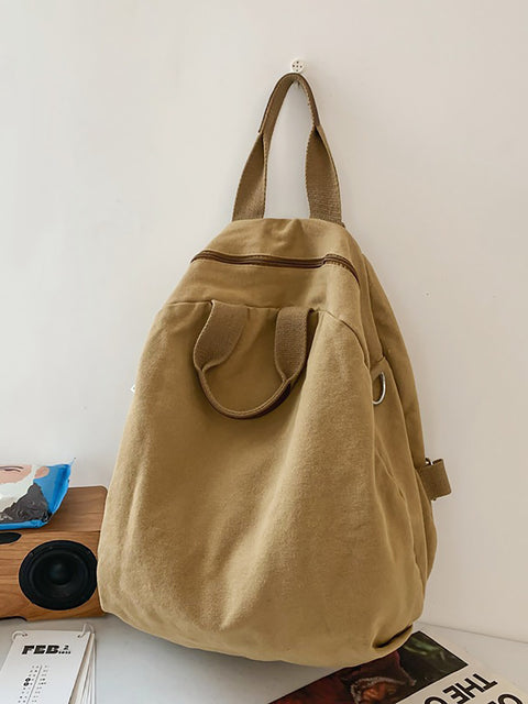 Damen Sommer Casual Solid Canvas Großraum Rucksack