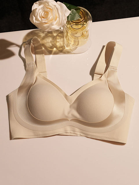 Damen Frühling Lässiger Push-Up-BH in reiner Farbe