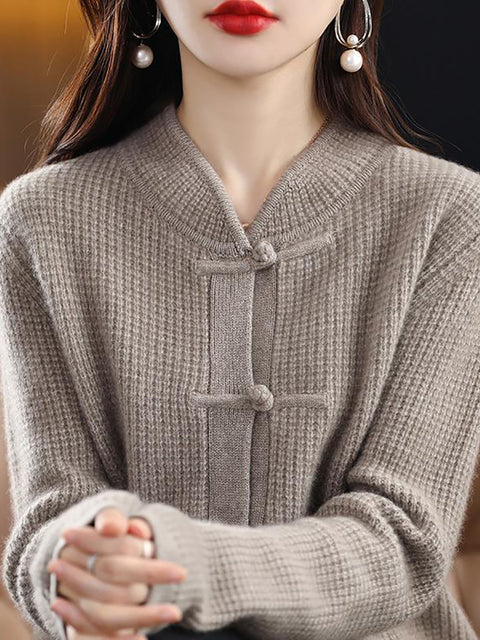 Lässiger Winterpullover aus Wolle mit festem Strick für Damen