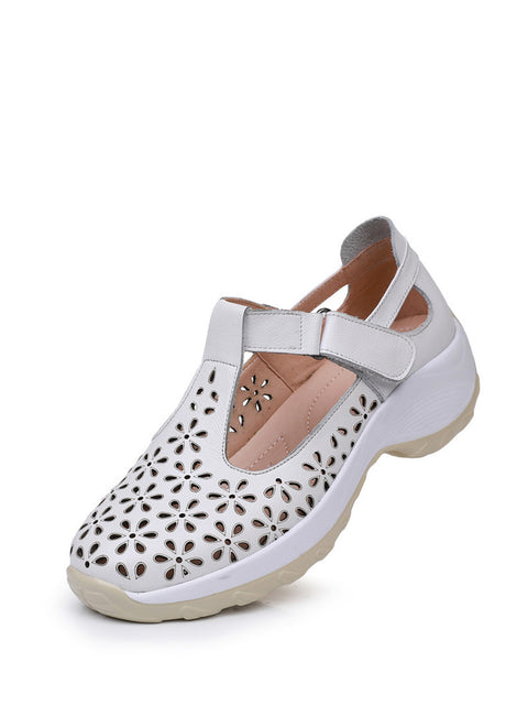 Damen Sommerschuhe aus massivem Leder mit Cut-Outs