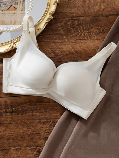 Lässiger nahtloser Satin-BH in reiner Farbe für Damen