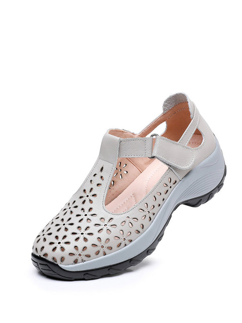 Damen Sommerschuhe aus massivem Leder mit Cut-Outs