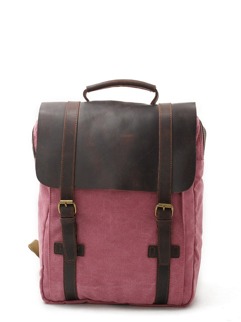 Retro Large Capacity Canvas Leather Backpack