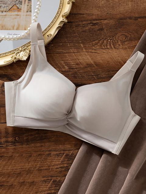 Lässiger nahtloser Satin-BH in reiner Farbe für Damen