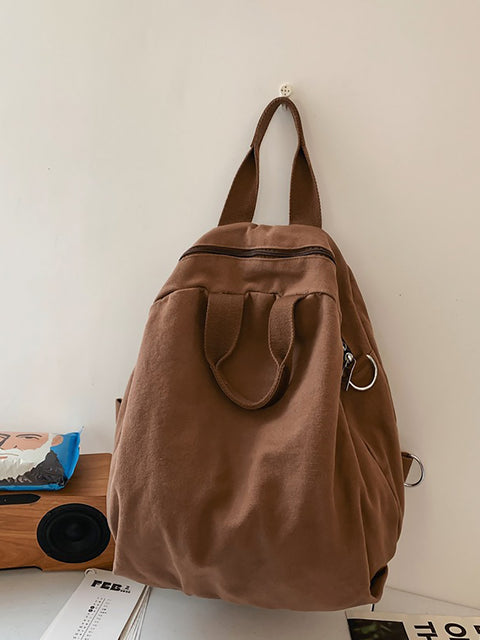 Damen Sommer Casual Solid Canvas Großraum Rucksack