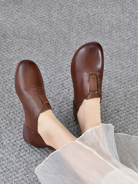 Women Artsy Genuine Leather Low Heel Shoes