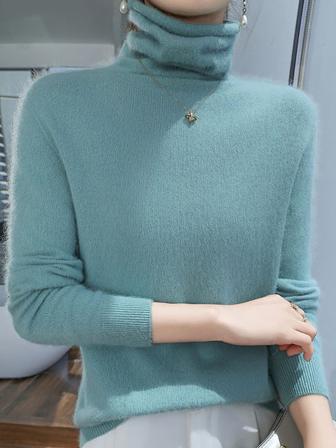 Damen Herbst Lässiger Streifen O-Ausschnitt Wollstrickpullover