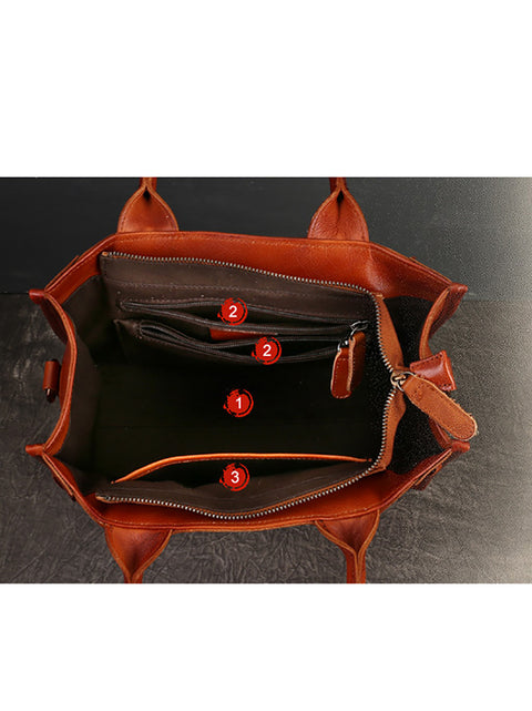 Retro Solid Color Leather Crossbody Bag Hand Bag