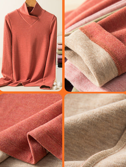 Women Autumn Casual Wool Thick V-Neck Sweater