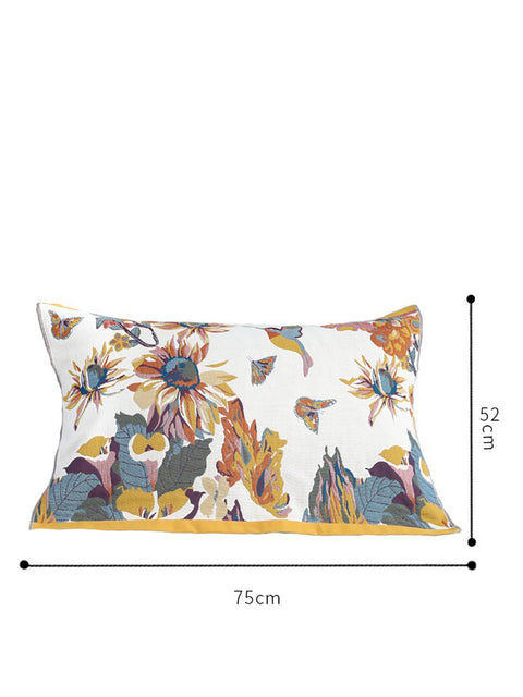 Multi-layer Cotton Flower Jacquard Bedcover Sofa Blanket