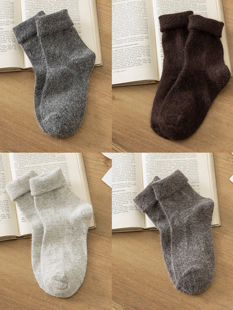 4 Paar warme Damen-Wollsocken für den Winter