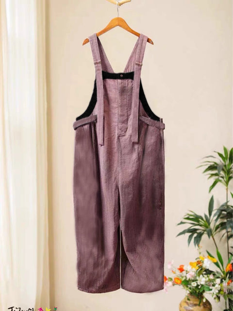 Women Summer Vintage Flower Embroidery Jumpsuits