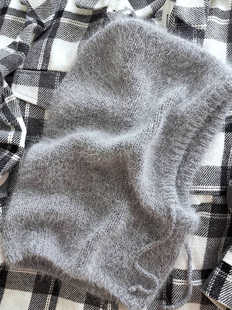 Damenmode Winter warme Strickschalmütze