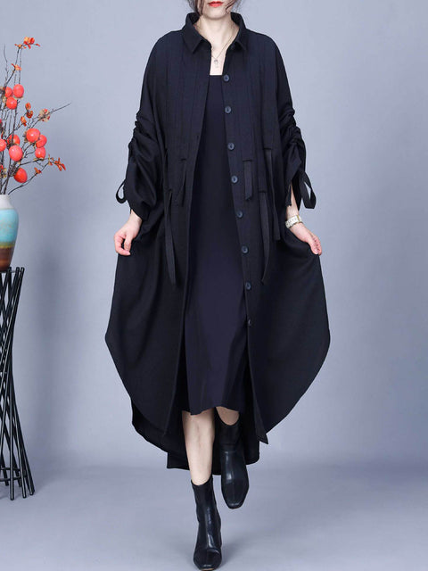 Women Spring Fashion Irregular Hem Shirt Coat