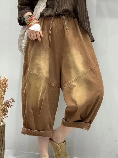 Damen Sommer Vintage Gespleißte Lose Haremshose