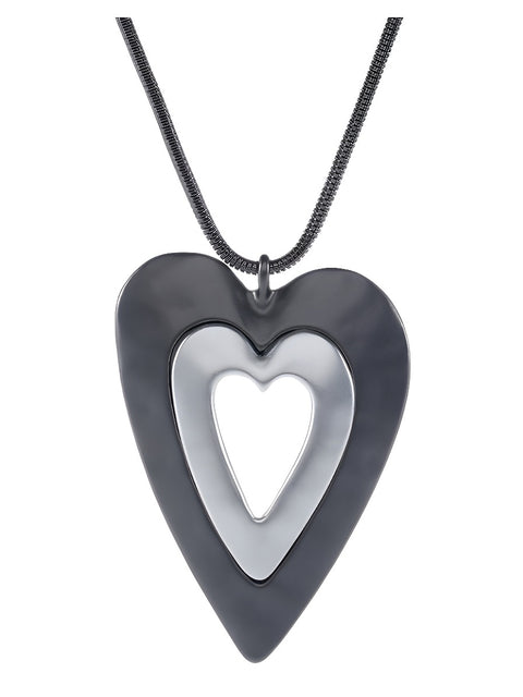 Fashion Mental Heart Long Sweater Necklace