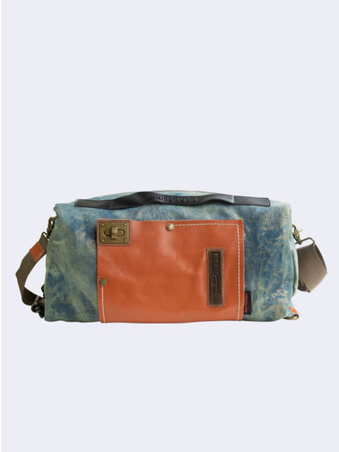 Damen Retro Canvas Leder Schultertasche