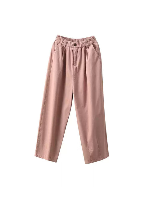 Damen Frühling Casual Pure Color Baumwolle Gerade Hose