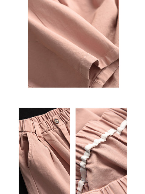 Damen Frühling Casual Pure Color Baumwolle Gerade Hose