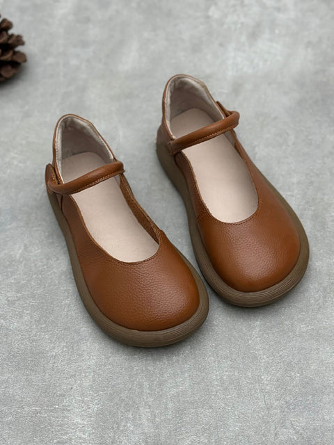 Women Vintage Genuine Leather Flat Shoes