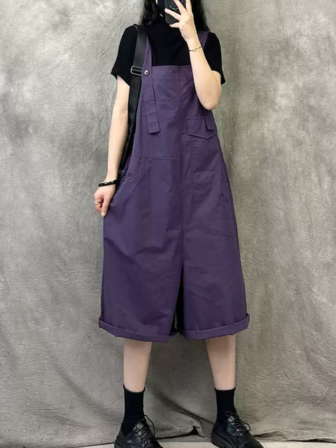 Damen Sommer Casual Pure Color Kurze Overalls