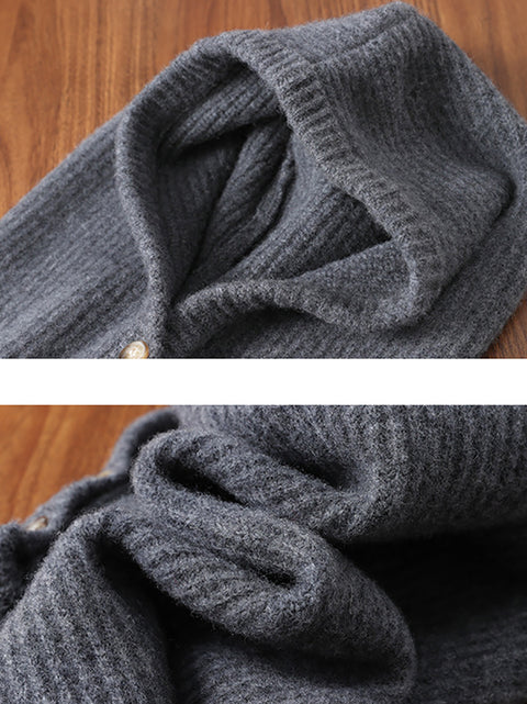 Women Winter Wool Knit Warm Soft Hooded Scarf