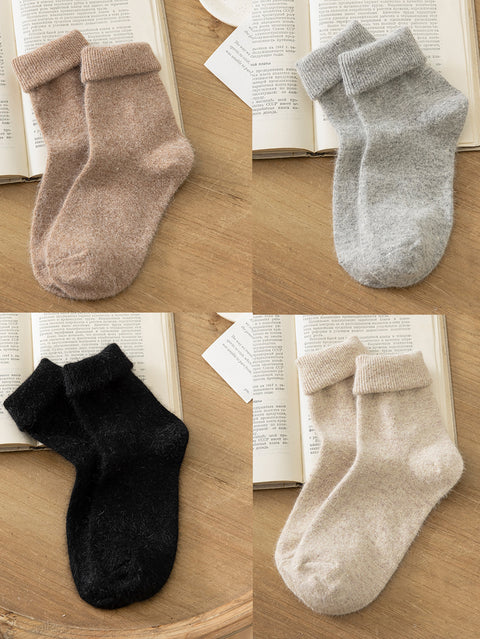 4 Paar warme Damen-Wollsocken für den Winter