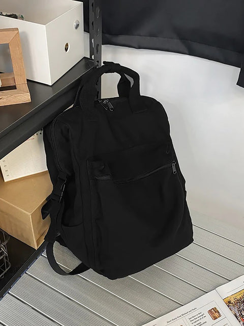 Lässiger, robuster Canvas-Rucksack mit Reißverschluss