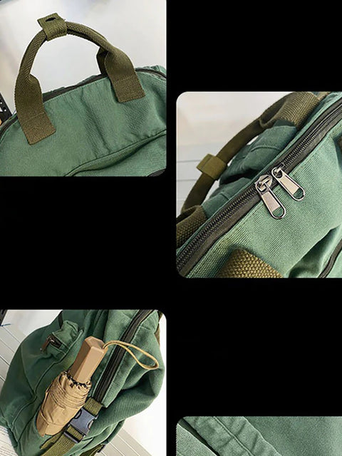 Lässiger, robuster Canvas-Rucksack mit Reißverschluss