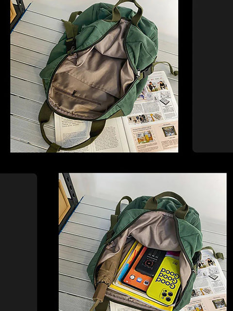 Lässiger, robuster Canvas-Rucksack mit Reißverschluss