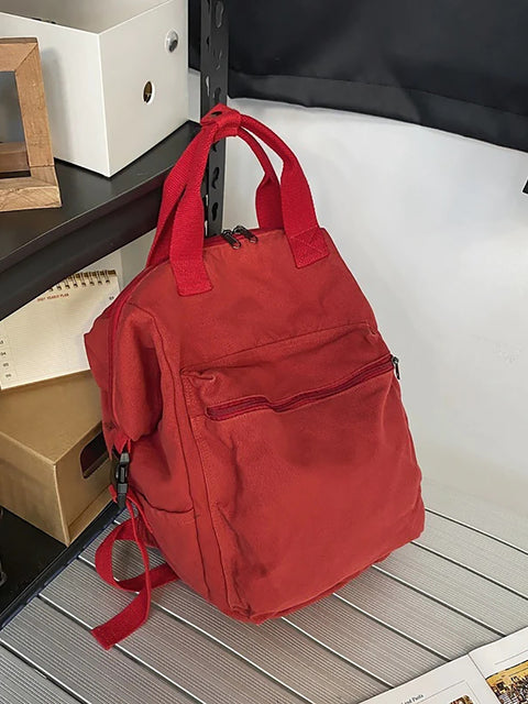 Lässiger, robuster Canvas-Rucksack mit Reißverschluss