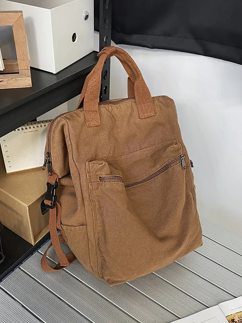 Lässiger, robuster Canvas-Rucksack mit Reißverschluss