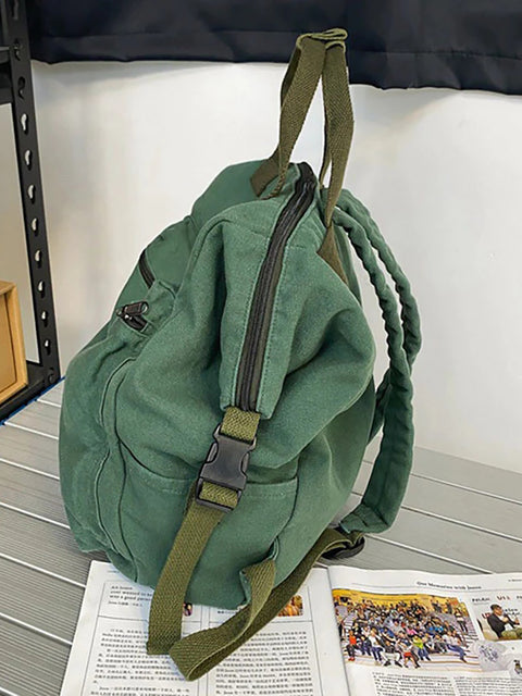 Lässiger, robuster Canvas-Rucksack mit Reißverschluss